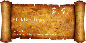 Pittler Irma névjegykártya
